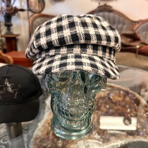 Black and White Plaid baker boy newsboy Cap